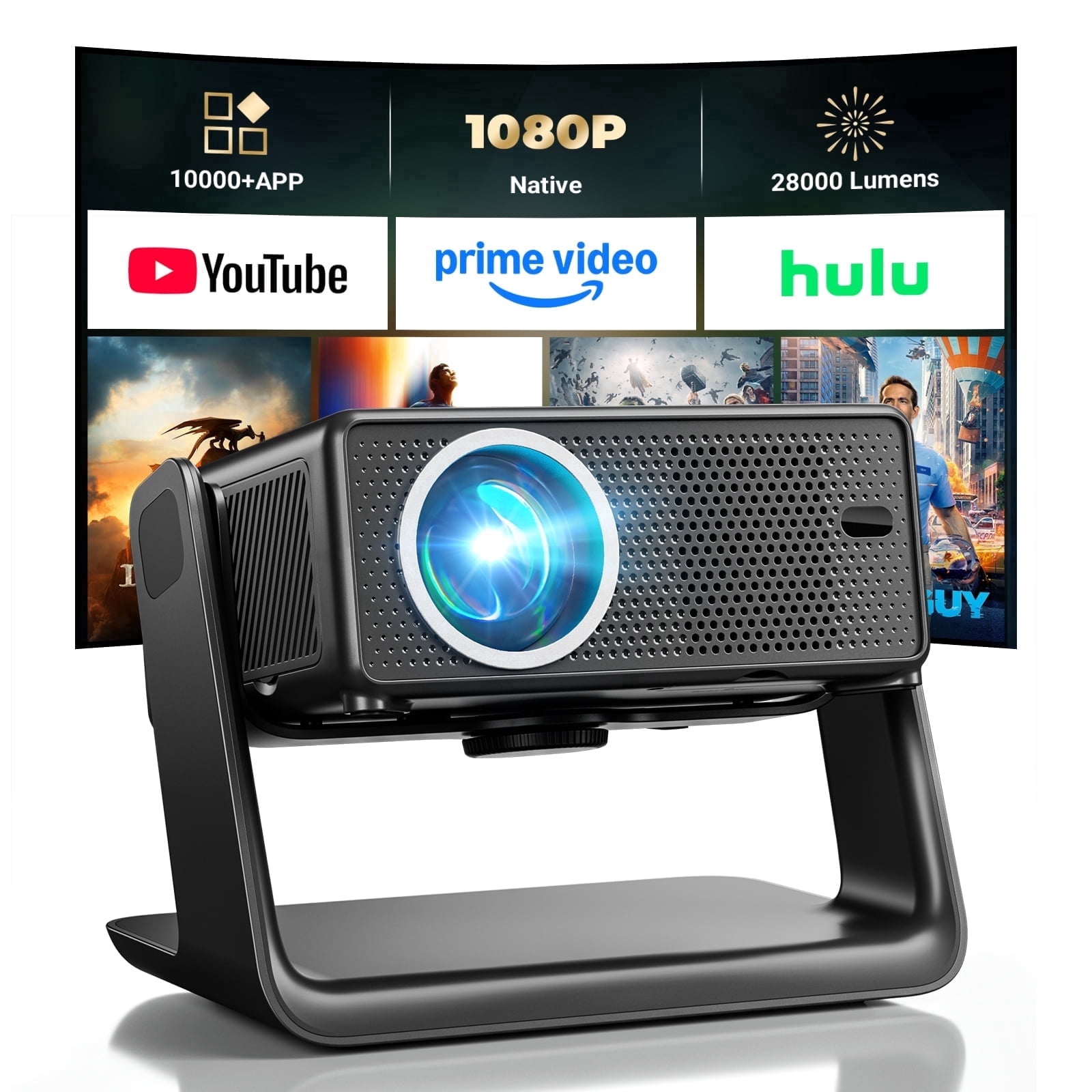 Mini Projector with WiFi and Bluetooth, 1080P Projector 12000 Lumens ...