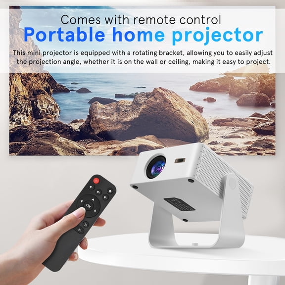 Mini Projector with WiFi and Bluetooth, 2026 Upgraded 1080P Smart Portable Projector with 180 Rotation, Auto Keystone