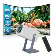 Behome Portable Projector, Mini Projector with Wifi and Bluetooth,1080P Support, Auto Corner Trapezoidal Correction, Outdoor Movie Projector for Bedroom, Backyard, Home,White