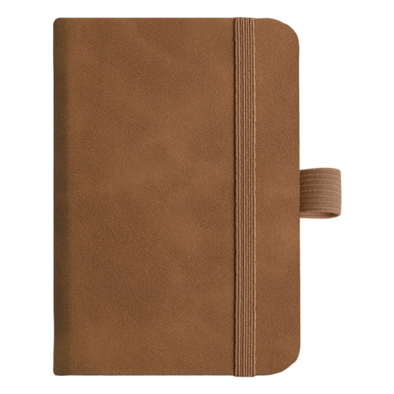 Mini Pu Leather Pocket Lined Notebook,3.14X4.33 Inch Small Hardcover Notebook with Pen Holder,Small Pocket Notepad,Mini Notepad Tiny Lined Journal for Home Office Work Writing To-Do Lists,Brown