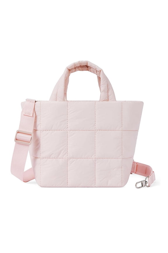 Mini Puffer Bag Quilted Crossbody Bags for Women Small Puffy Purse Nylon Shoulder Handbag with Adjustable Strap