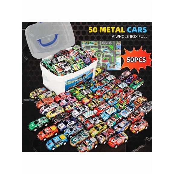 Mini Pull Back Cars Bulk 50 Pieces Tiny Toy Race Cars for Kids Treasure Box Classroom Prizes Pinata Fillers and Christmas Goodie Bag Stuffers for Kids