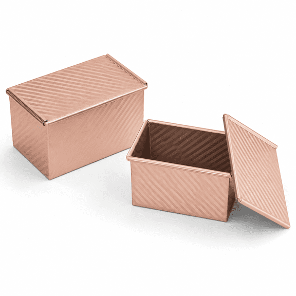 Mini Pullman Loaf Pan With Lid 2-pack 4 Inch Square