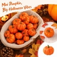 thumbnail image 1 of Mini Pumpkin Decorations with Speckled Foam Design, 16-Pack, 2-Inch Yellow and Orange, for Fall Table Centerpieces, Artificial Pumpkins, 1 of 4