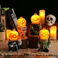 thumbnail image 1 of Mini Pumpkin Head for LED Light, Skeleton Knight Figurines Light up Pumpkin Table Decorations Funny Separated Body&Pumpkin Head Statue Ornaments Unique Holiday Party Decor, 1 of 3