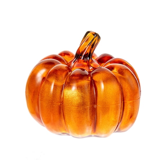 Mini Pumpkin Lanterns Figurines Tabletop Decorative Ornaments for Fall Harvest Thanksgiving Halloween Home Decor Gold