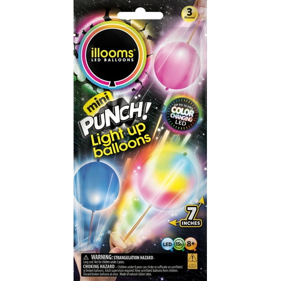 Illooms Light Up Mini Punch Balloon 3 Pack