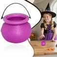 thumbnail image 1 of Mini Purple Cauldron with Handle Halloween Mini Witch Cauldron Kettles Multi - purposed Small Plastic Cauldron Halloween Pot Candy holder for Halloween & St.Patrick’s Day Party Favors Decor, 1 of 9