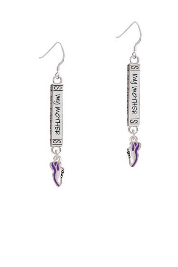 Mini Purple Running Shoe - Always My Mother Bar French Earring