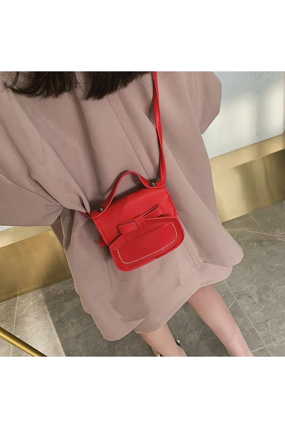 Mini Purse Fresh Colors Cute Bow Messenger Bag for Women Crossbody Shoulder Handbag Coin Purse Small Fashion Wallet for Travel Shopping Daily