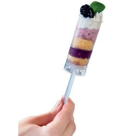 Mini Push-up Cake Pop Shooter Push Pops Plastic Containers - 100 Count