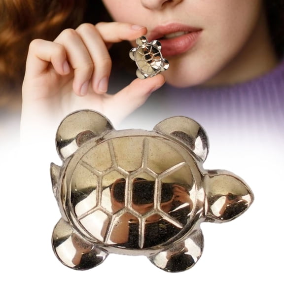 Mini Pyrite Turtle,15mm/25mm Pyrite Tortoise Crystal Animal Tortoise Pendants Necklace Carved Stone Mini Turtle Decor for DIY Gift Decor,1Pcs(15mm)