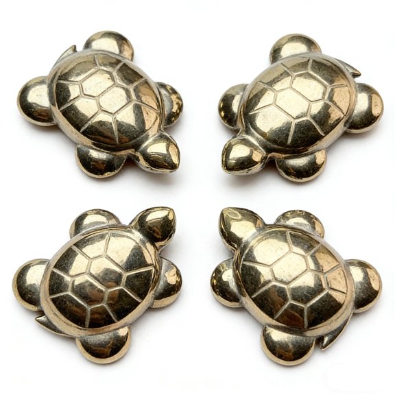 Mini Pyrite Turtle Crystal Animal, 2026 New Tortoise Pendants Carved Stone for DIY Easter Birthday Gift Decor