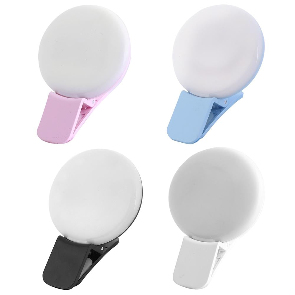 Mini Q Selfie Ring Light Portable Flash LED USB Clip Mobile Phone Fill Lamp