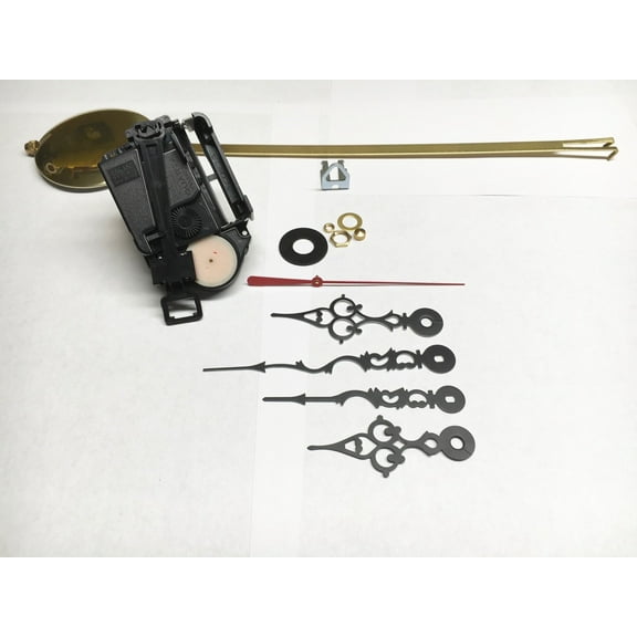 "Mini Quartz Clock Movement with Pendulum - 3/8" Shaft Fits 1/8" Dial - Replacement Battery Operated Mechanism"