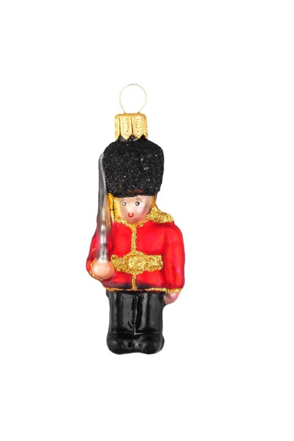 Mini Queens Guard Polish Glass Christmas Tree Ornament London England Travel