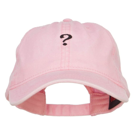 Mini Question Mark Embroidered Washed Cap - Pink OSFM