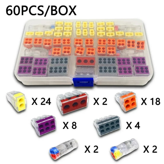 Mini Quick-Connect Terminal Block AWG 18-12 Compact, Push-In Conductor Terminal Block, Connector Junction Box