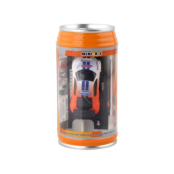 Mini RC 1:58 Scale Small Pocket Portable Micro Racing Car Can Miniature Coke Can Upgraded 2.4G Wireless Radio Remote Control for Multi-Users (Qty. 1 = 1 Can) (Orange)