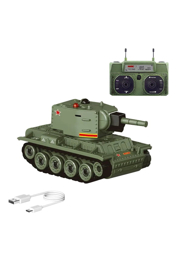 Mini RC Battle Tank, 1/64 Scale RC Vehicle with Rotating Turret, Track Drive, Infrared Combat Mode, 2.4GHz Remote Control for Indoor/Outdooe Play, Gift for Adults & Collectors (Green)