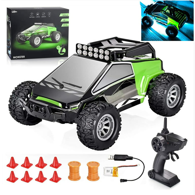 Mini RC Car, Off Road Monster Truck, 1:32 Scale Toy Car, Rechargeable  Remote Control Car, High Speed 2WD Electric Vehicle with 2.4 GHz Radio