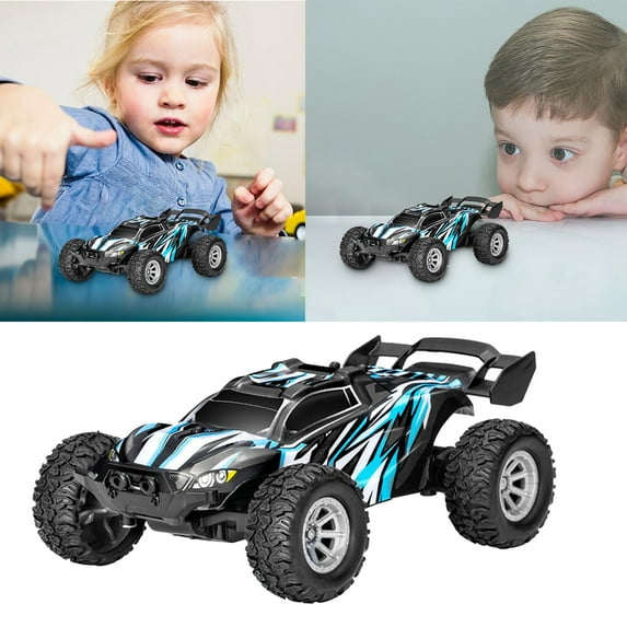 Mini RC Car Off Road Truck 1:32 Scale Toy Car Rechargeable Remote Control Car High Speed 2WD Vehicle With 2.4GHzRadio Controller Translucent Body Lighting