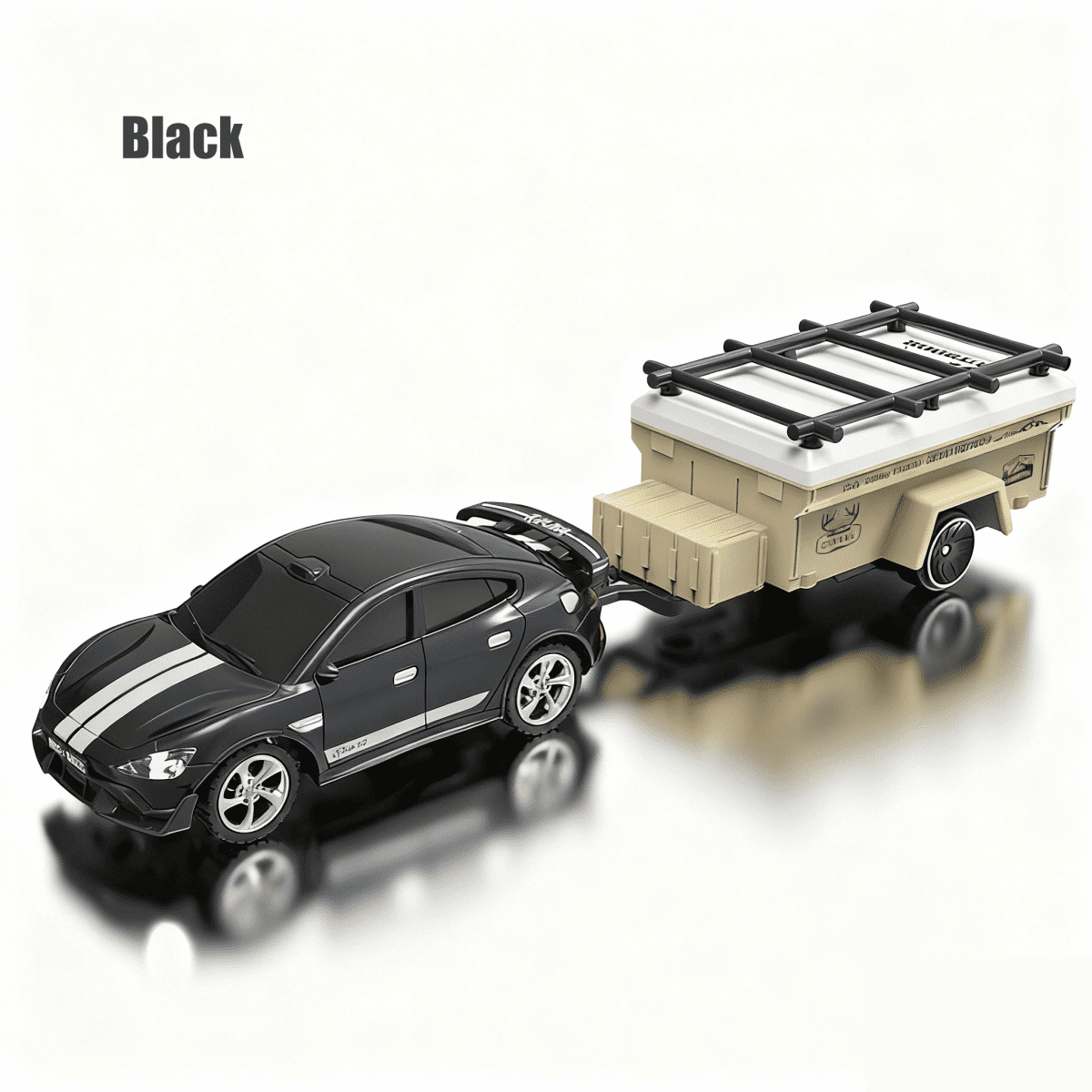 Mini RC Cars with Trailer 1/64 APP Remote Control Car with Lights Rechargeable Race Vehicle for Boys Girls Christmas Birthday Gifts(Black)