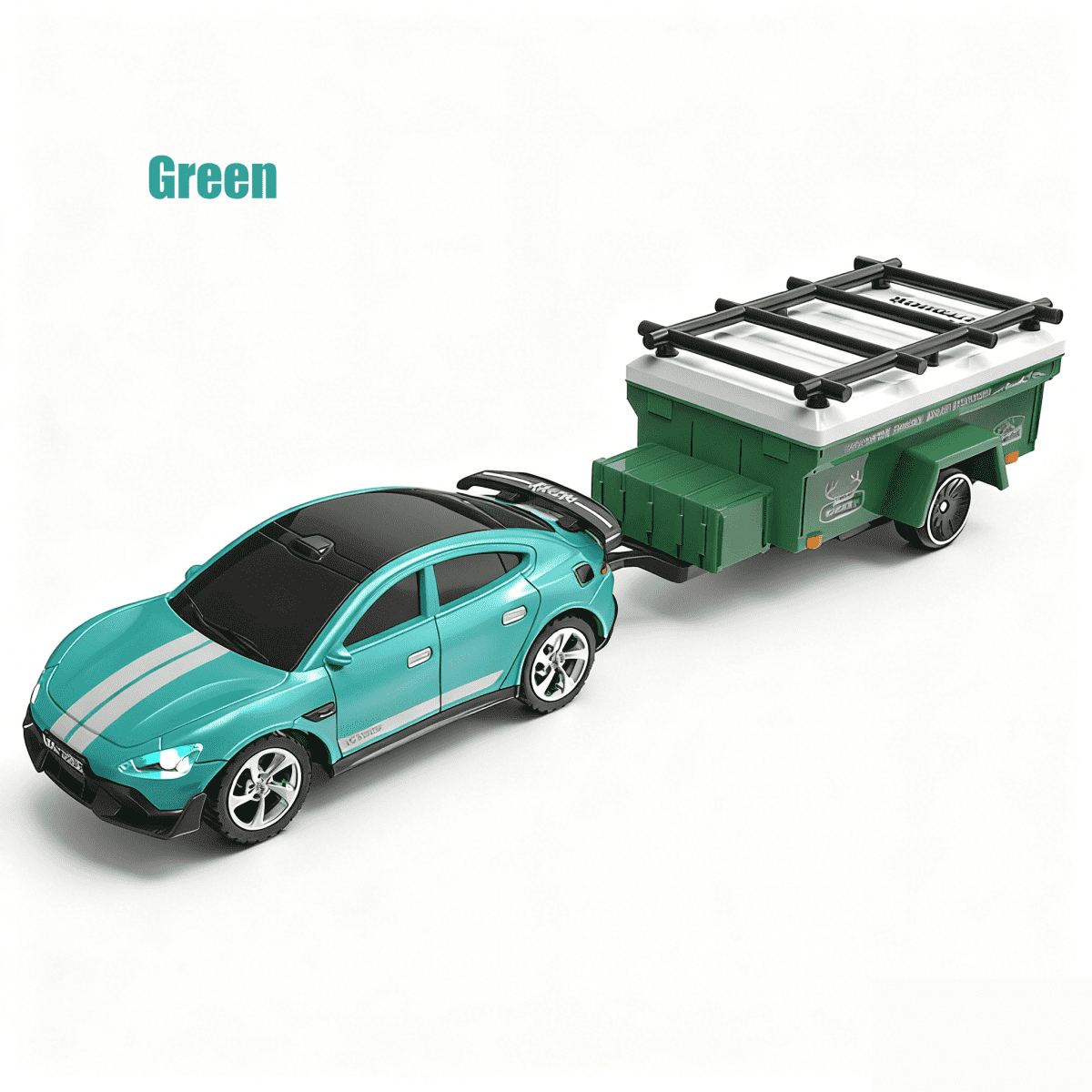 Mini RC Cars with Trailer 1/64 APP Remote Control Car with Lights Rechargeable Race Vehicle for Boys Girls Christmas Birthday Gifts(Green)