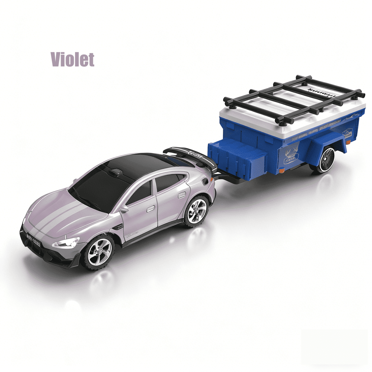 Mini RC Cars with Trailer 1/64 APP Remote Control Car with Lights Rechargeable Race Vehicle for Boys Girls Christmas Birthday Gifts(Violet)