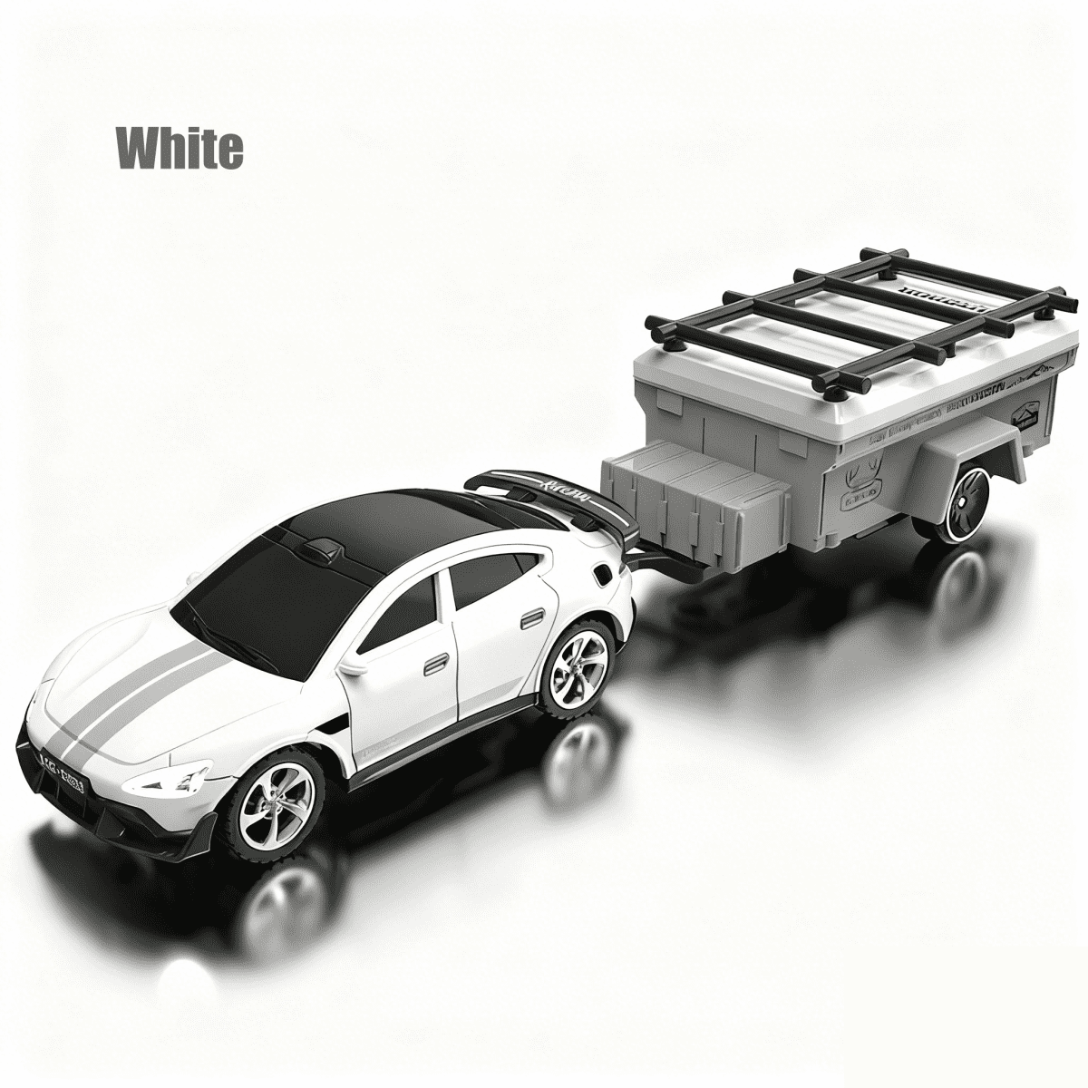 Mini RC Cars with Trailer 1/64 APP Remote Control Car with Lights Rechargeable Race Vehicle for Boys Girls Christmas Birthday Gifts(White)