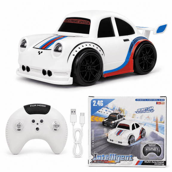 BYTEWAR Mini RC Drift Car with 2.4GHz Remote Control, Multiple Play Modes, Lights and Sounds