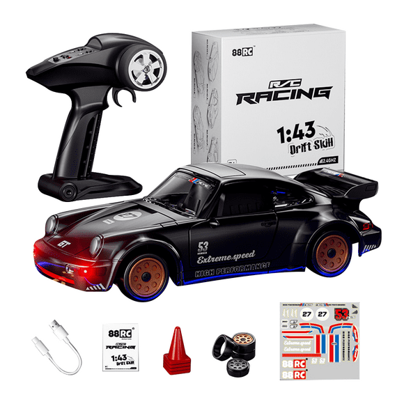 Mini RC Drift Car with Gyro, 1/43 Scale Remote Control Car Model with Openable Doors, Desktop Racing Vehicle for Hobbyists & Gifts