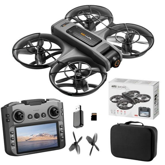 Mini RC Drone for with Dual Camera, Optical Flow Hovering, 12.5cm Screen Remote, Brushless Motor, One-Key Takeoff, 360 ° Flip,Durable Design Kids and Adults