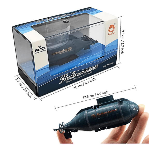Mini RC Nuclear Submarine Boat 6CH Remote Control, Mini RC Submarine, Blue Finished Waterproof Craft, Nice Collection Piece for Water Hobby Lovers A-Blue