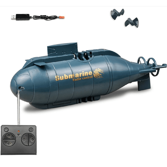 Mini RC Nuclear Submarine Boat 6CH Remote Control, Mini RC Submarine, Smooth Diving Design, Collectible Simulation Craft for Home Water Tank Decoration A-Blue