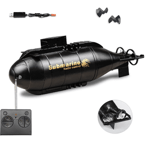 Mini RC Nuclear Submarine Boat 6CH Remote Control, Mini RC Submarine, Smooth Diving Design, Collectible Simulation Craft for Home Water Tank Decoration A-Black