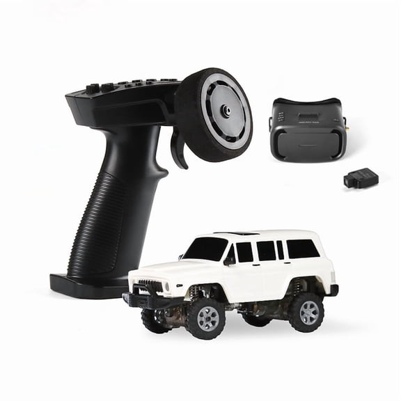 Mini RC Rock Crawler, 1/64 RC Off-Road Car, 2.4GHz 4WD Full Proportional All Terrain Off-Road Remote Control Car with Metal Drive Shaft & 60 Mins Runtime for Adults (RTR FPV Version)