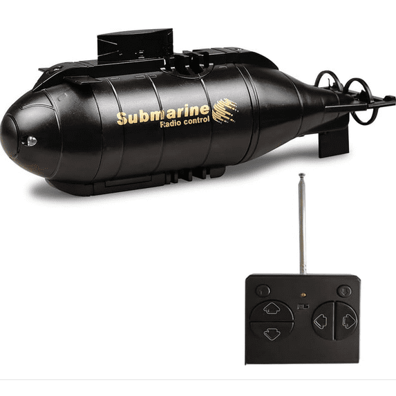 Mini RC Submarine Boat , 6CH Remote Control High-Speed Waterproof Diving Toy for Pools, Lakes, Bathtubs A-Black