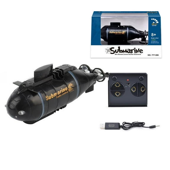 Mini RC Submarine Toy Remote Controlled Underwater Boat, Waterproof Electric Submersible Model for Pool Bathtub Water Play