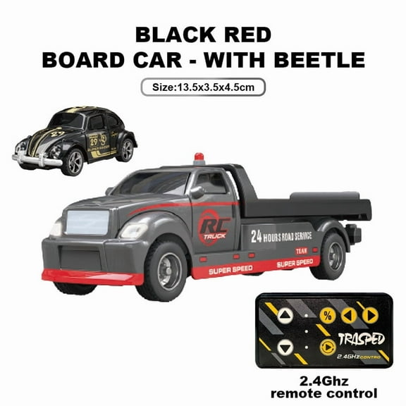 Mini RC Truck,1:64 Scale Car,Remote Control Car with Lights, 2.4Ghz Rc Truck with Trailer,Speed/Steering Adjustable