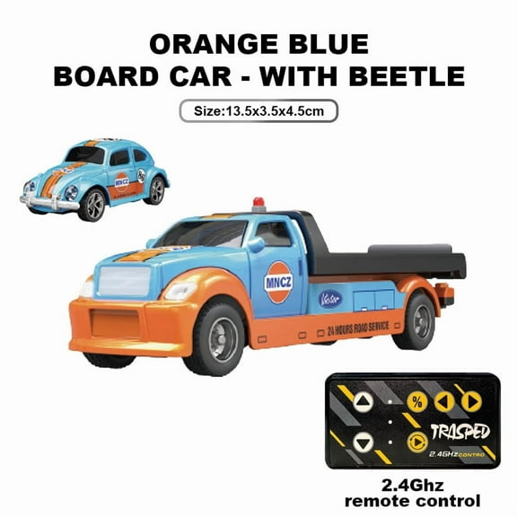 Mini RC Truck,1:64 Scale Car,Remote Control Car with Lights, 2.4Ghz Rc Truck with Trailer,Speed/Steering Adjustable