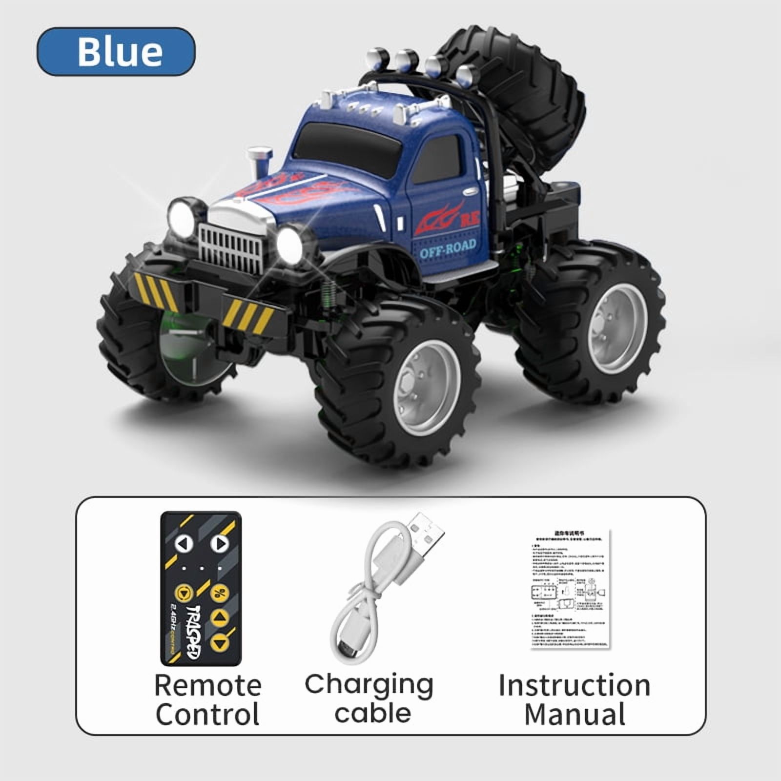 Mini RC Truck, 1/64 Scale Mini Remote Control Car 2.4Ghz & APP Remote Control, Rechargeable Alloy Shell Mini RC Cars with Lights, Speed/Steering Adjustable