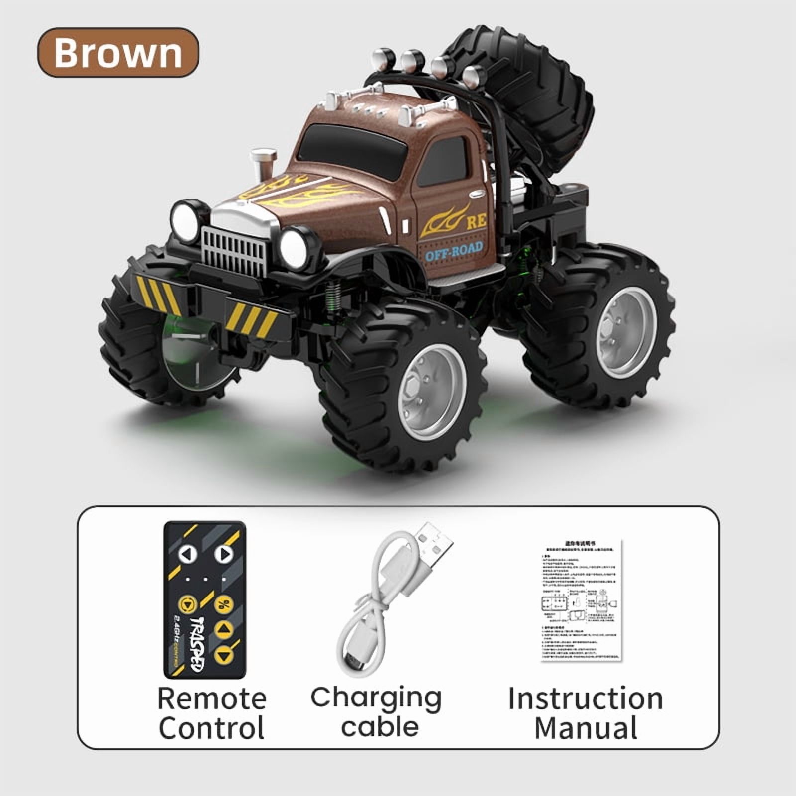 Mini RC Truck, 1/64 Scale Mini Remote Control Car 2.4Ghz & APP Remote Control, Rechargeable Alloy Shell Mini RC Cars with Lights, Speed/Steering Adjustable