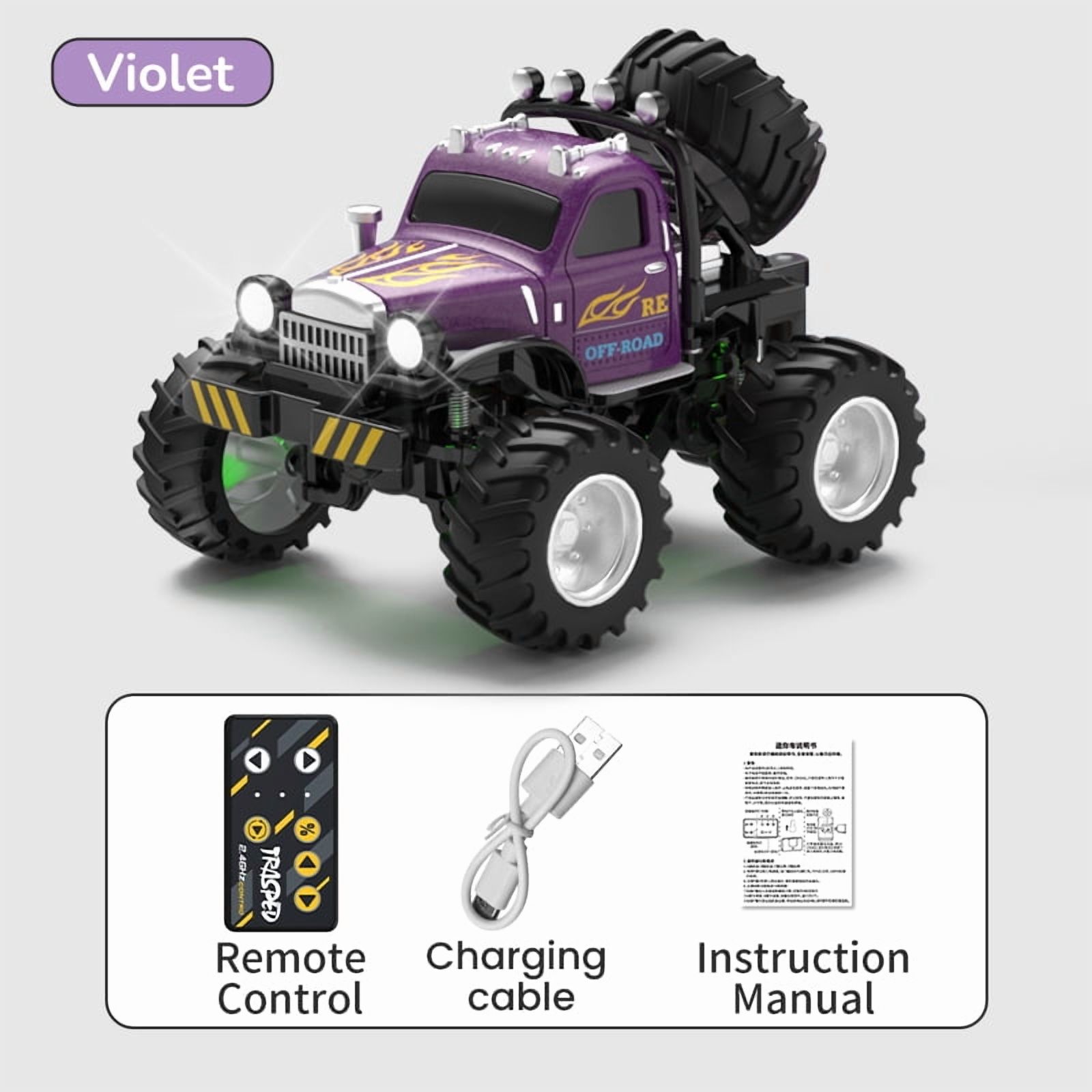 Mini RC Truck, 1/64 Scale Mini Remote Control Car 2.4Ghz & APP Remote Control, Rechargeable Alloy Shell Mini RC Cars with Lights, Speed/Steering Adjustable