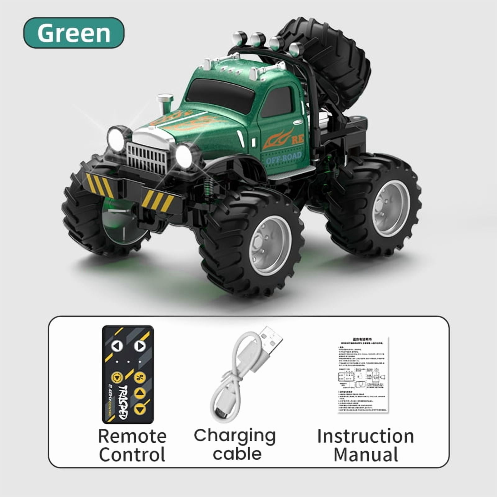 Mini RC Truck, 1/64 Scale Mini Remote Control Car 2.4Ghz & APP Remote Control, Rechargeable Alloy Shell Mini RC Cars with Lights, Speed/Steering Adjustable