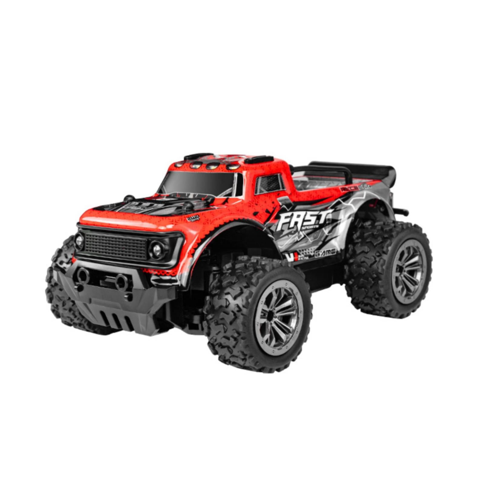 Mini RC Truck 2.4G Remote USB Charging Off Road Trailer Alloy Case 1:64 Scale Mini RC Truck With Lights Gift For Boys And Girls