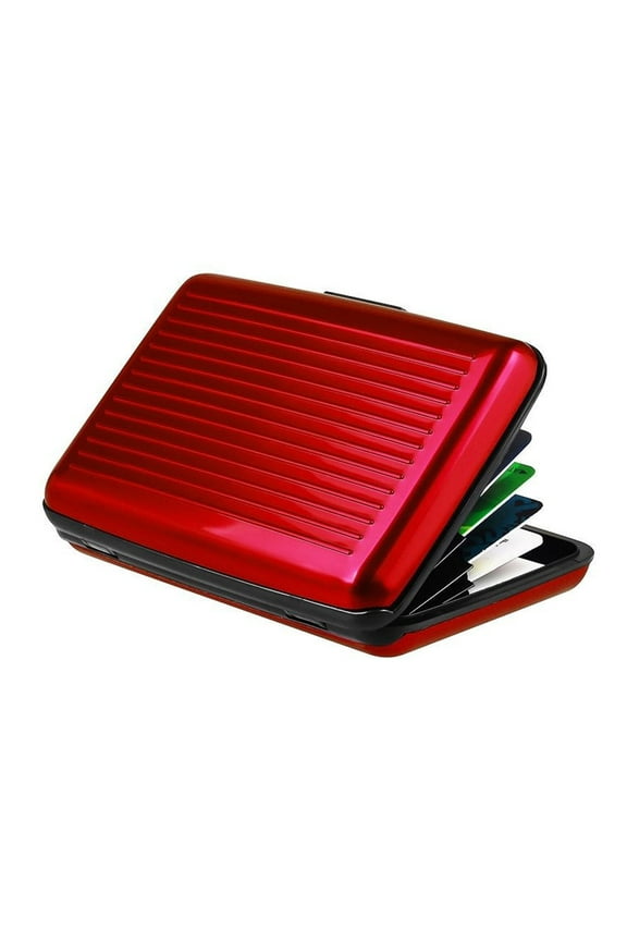 Mini RFID Aluminum Wallet Slim Credit Card Holder Business Box ID Case Travel Moneybag Storage Organizer with 6 Slots for Women Men