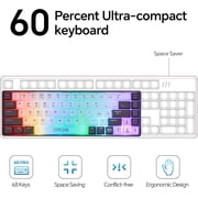 Mini RGB 60% gaming keyboard, 68 keys small compact