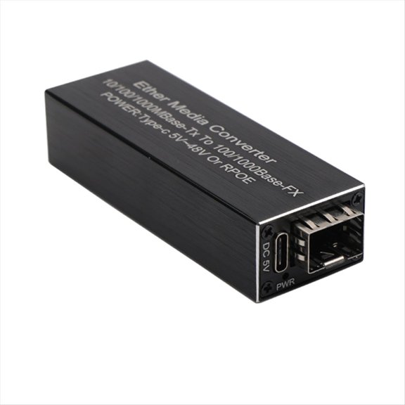 Mini RPOE 1.25G Media Converter SFP Transceiver Module 5V DC Type-C Input 1 SFP Slot 1 RJ45 Ethernet SFP Fiber Switch,B,1 * Mini RPOE 1.25G Media Converter