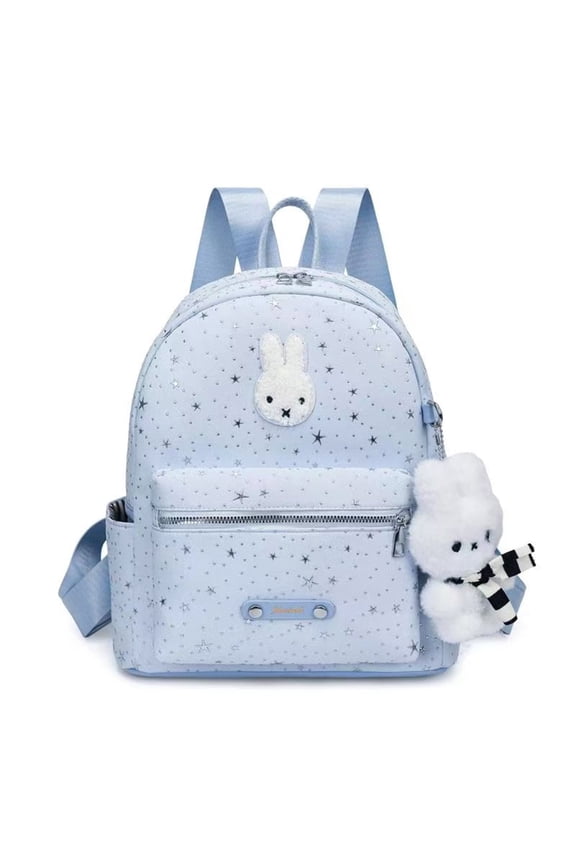 Mini Rabbit Backpack Star Print Small Canvas Purse Bag For Men Women,Cute Small Canvas Casual Travel Bags